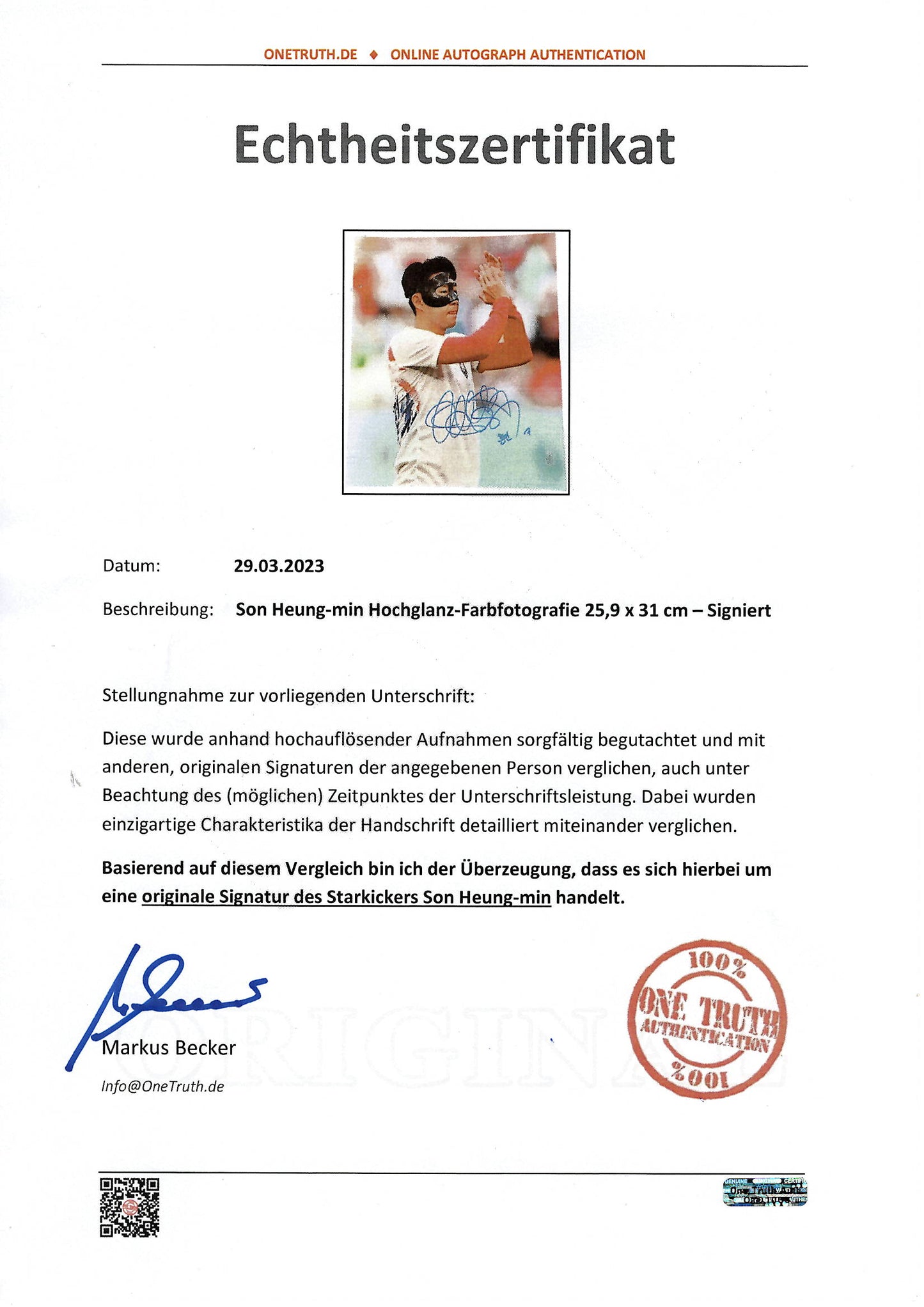 COA - Certificate of Authenticity Hand-Signed Merch