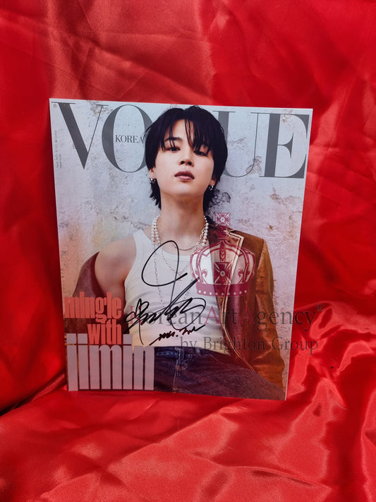 BTS Jimin - VOGUE [Mingle With Jimin] Cover Jimin Apr 2023 10inches Foto Autograph