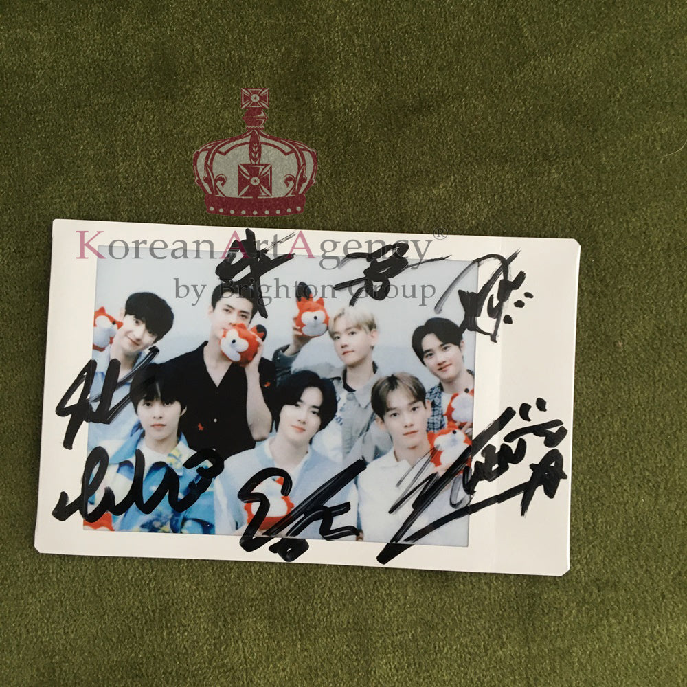 EXO Polaroid Autograph Sehun Chanyeol Baekhyun Xiumin Chen Kai D.O Suho