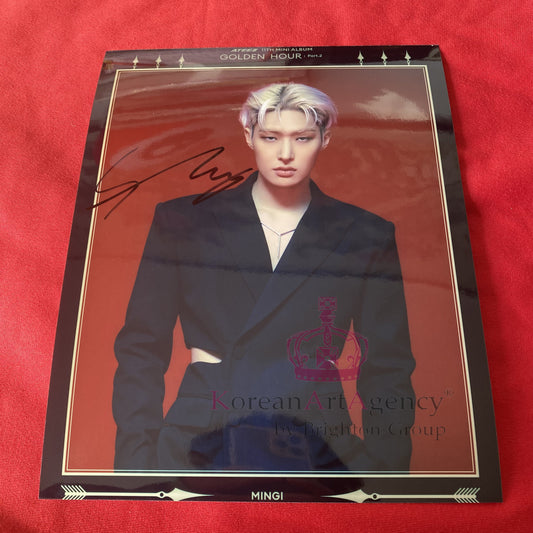 ATEEZ Mingi Golden Hour Edition 10inches Autograph