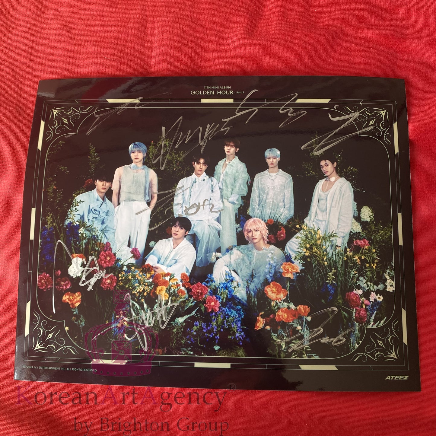 ATEEZ Hongjoong Seonghwa Yunho Yeosang Mingi Wooyoung San Jongho Golden Hour Edition 10inches Autograph