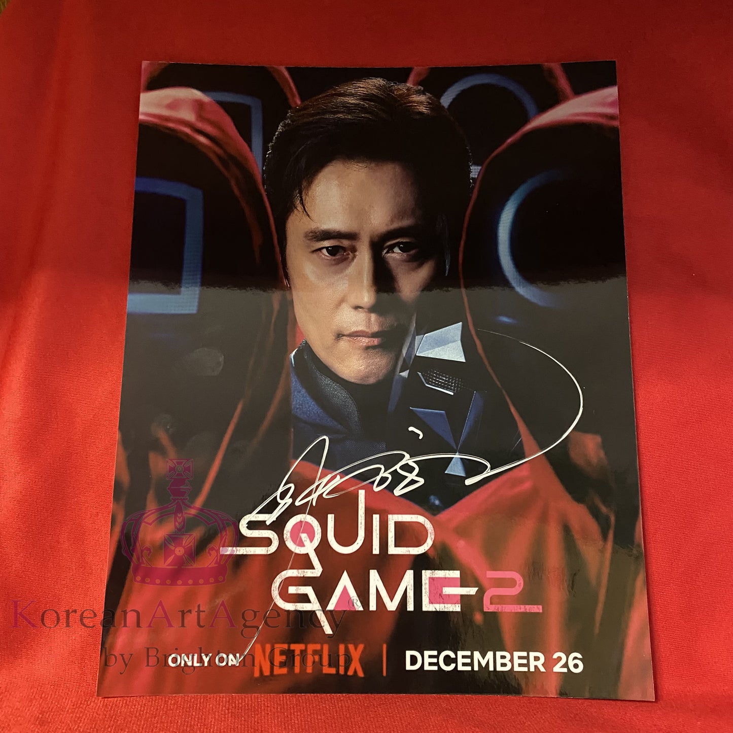 Squid Game Lee Byung Hun 10 inches Autograph PRE SALE!! SHIPPING IN 2 WEEKS!