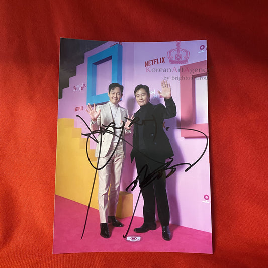 Squid Game Lee Jung Jae and Lee Byung Hun 7 inches Autograph