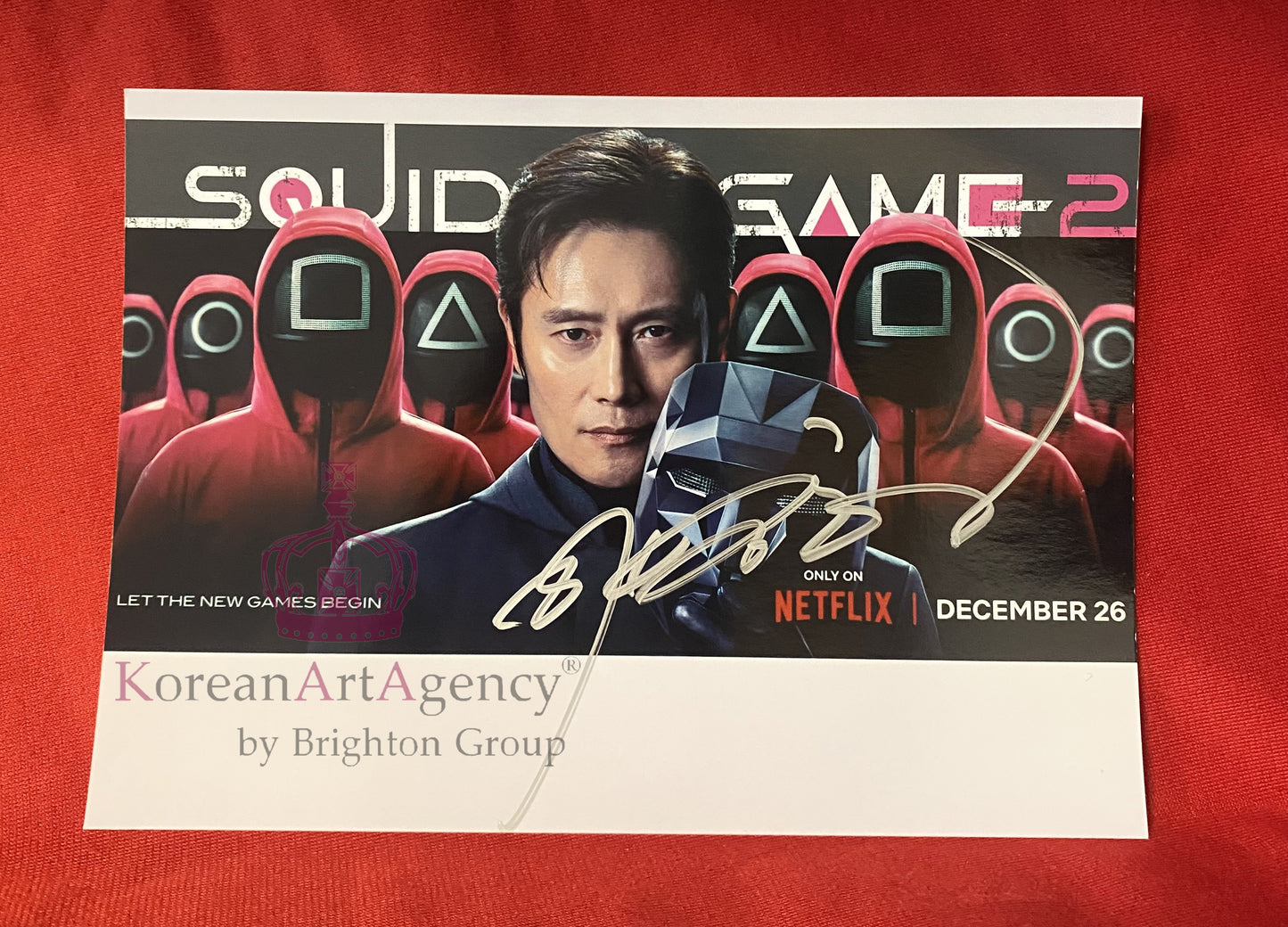 Squid Game Lee Byung Hun  7 inches Autograph