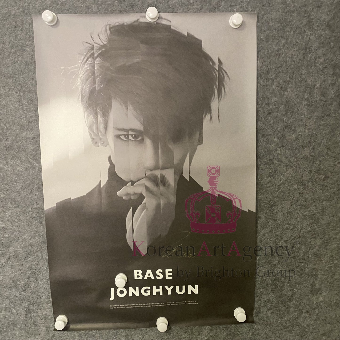 Shinee Jonghyun poster BASE AND EVERYBODY 30x20 Autographed