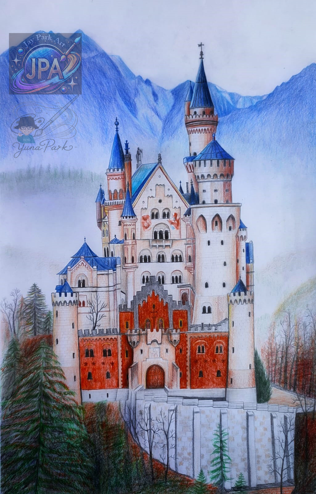 Castle Neuschwanstein – Artwork (21x14.8 cm)