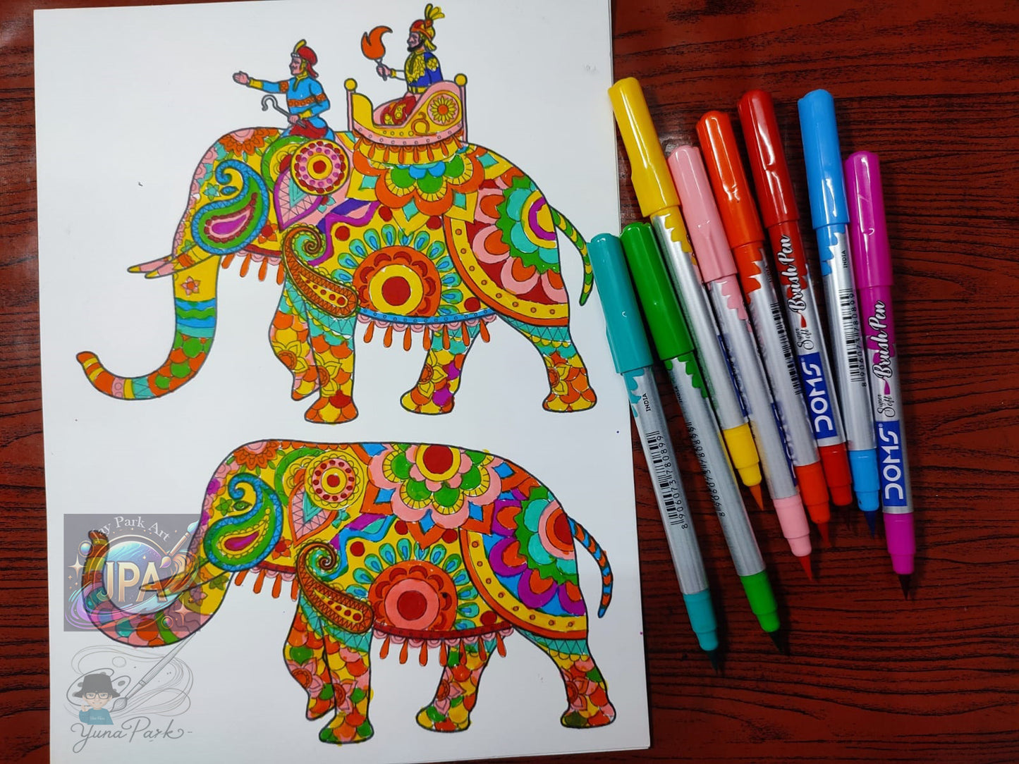 Mandala Elephant Artwork – 30x20 cm