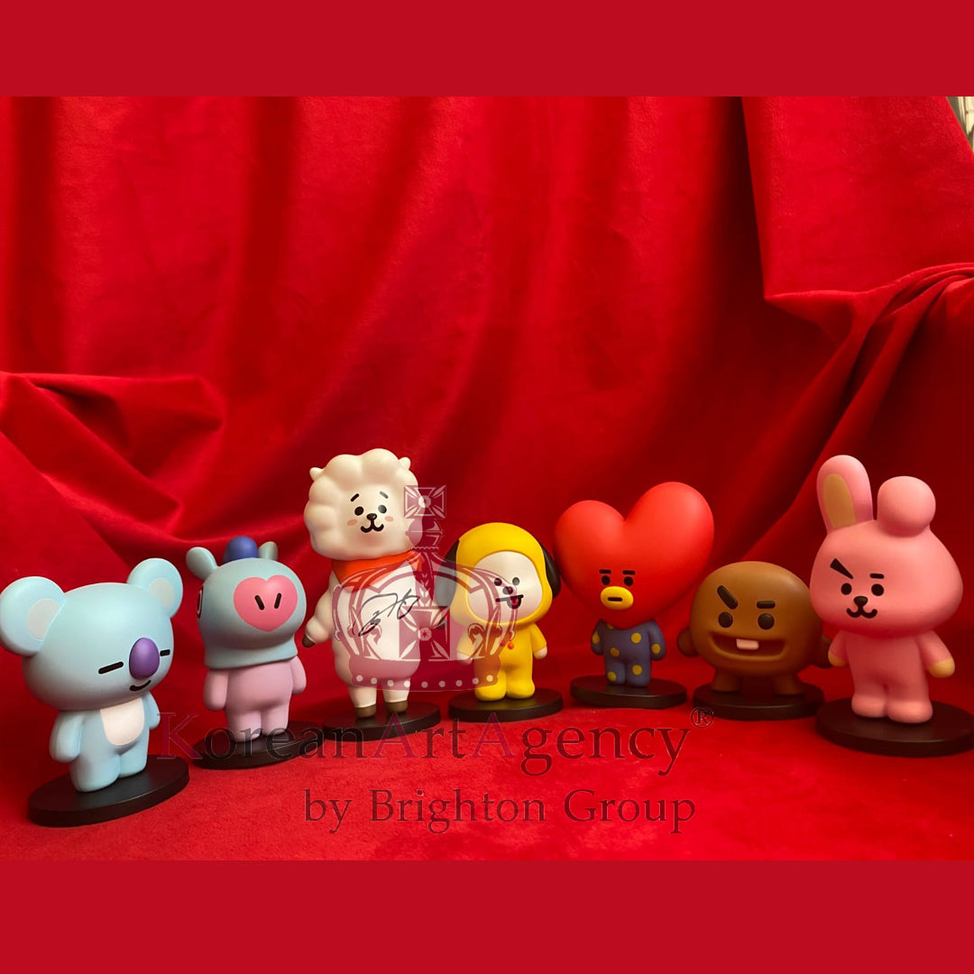 BT21 Action Figures  SET 7pcs JHope Jimin V Kim Tae Hyung Jin Jungkook RM Suga Autographed