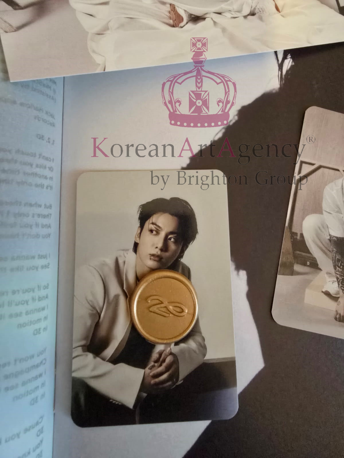 BTS Jungkook Golden Hand-Signed Autographed Album on Golden Record with Bonus Hand-signed Autograph photograph of Jungkook Rare and Limited