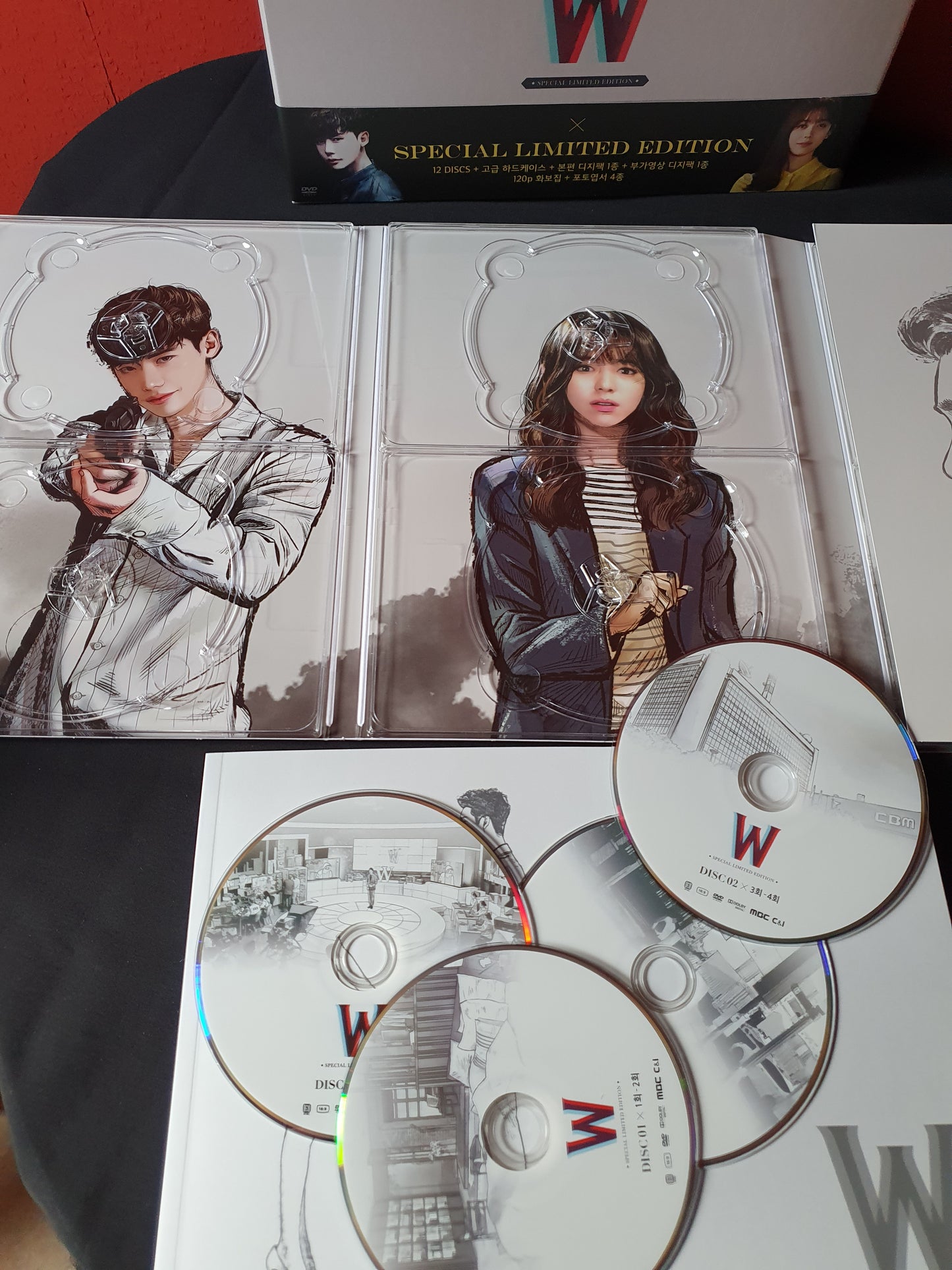 W Two Worlds Korean Series DVD Special Limited Edition 12 Discs Director's Cut (Photobook + Post Cards) English Sub