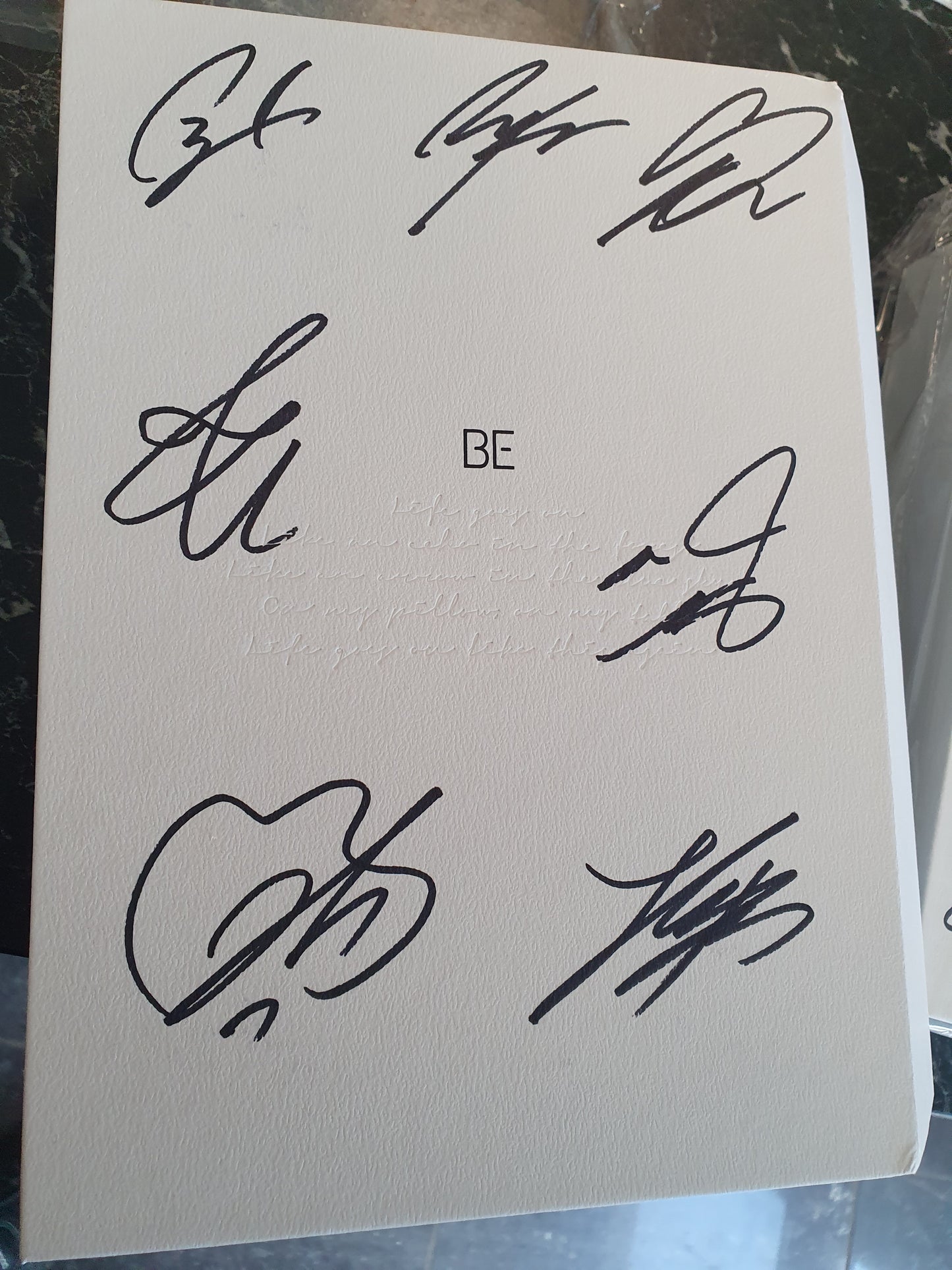 BTS BE Album Autographed Jimin, Jin, V, Jhope, Jungkook, RM, Suga