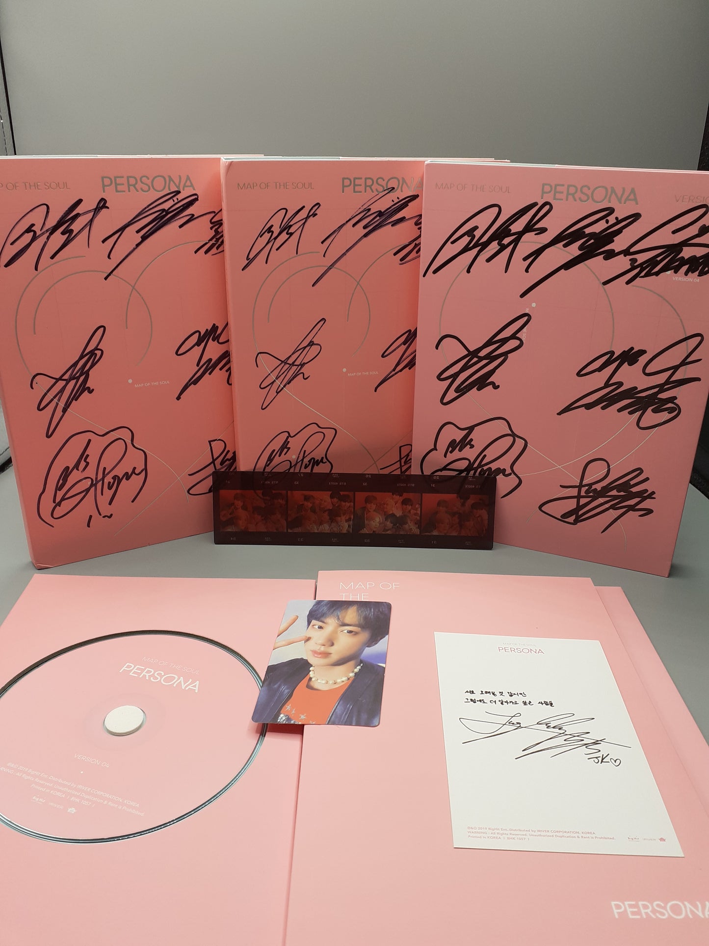 BTS MAP OF THE SOUL: PERSONA 4 Versions SET Autographed Jimin V Jungkook JHope Suga RM Jin