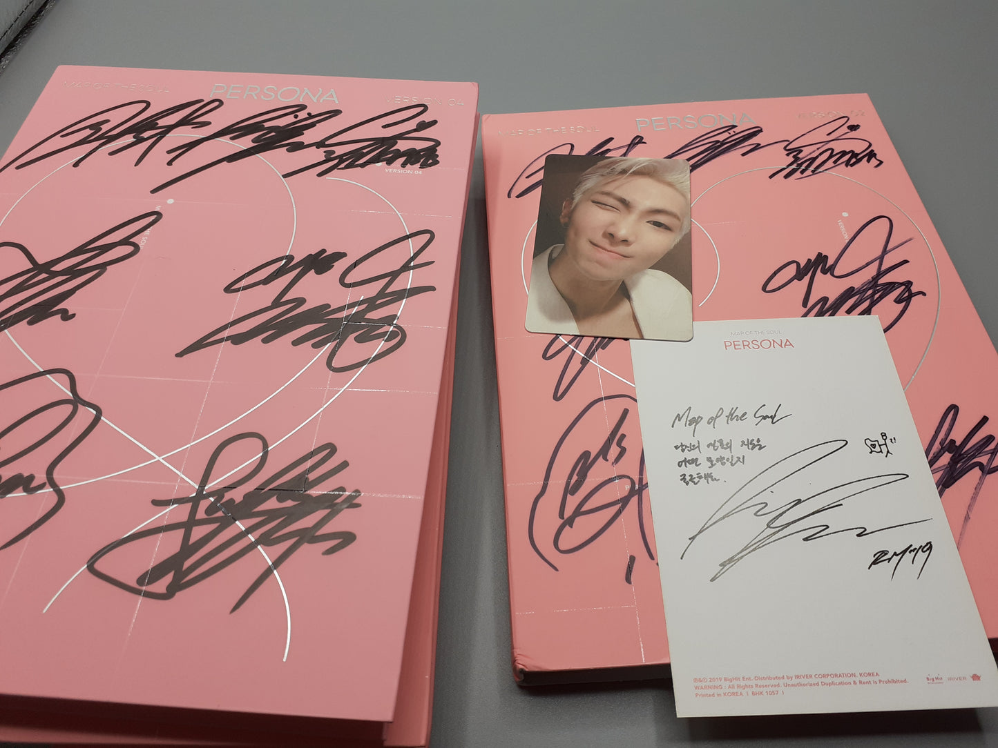 BTS MAP OF THE SOUL: PERSONA 4 Versions SET Autographed Jimin V Jungkook JHope Suga RM Jin