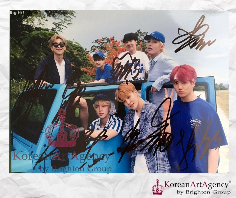 BTS Autograph Group Fotos Jimin JHope RM Jin Suga Jungkook V