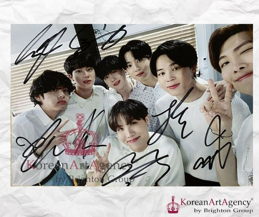 BTS Autograph Group Fotos Jimin JHope RM Jin Suga Jungkook V