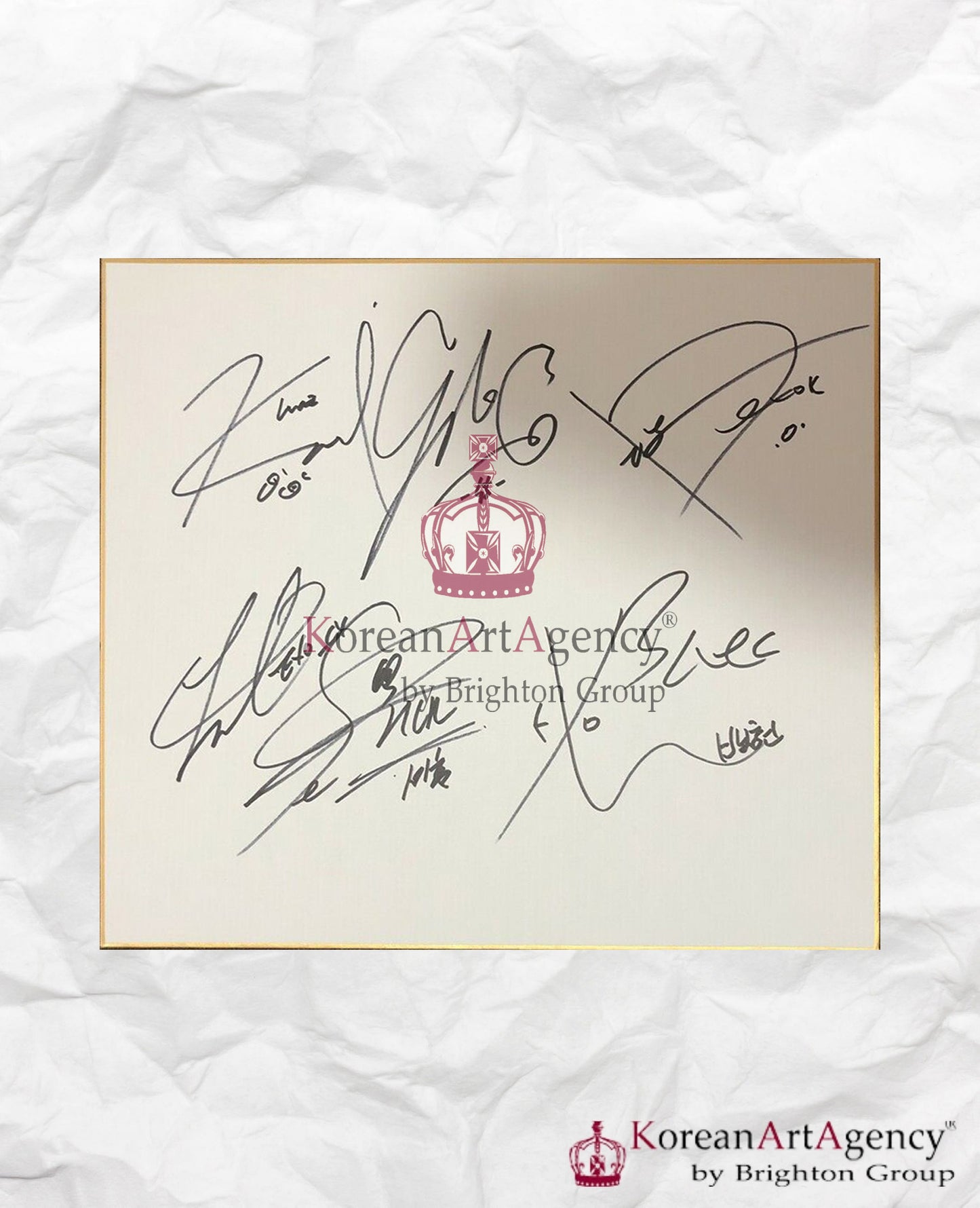 EXO D.O Kai Suho Chanyeol Sehun Baekhyun Shikishi Art Board Autograph 212x182mm