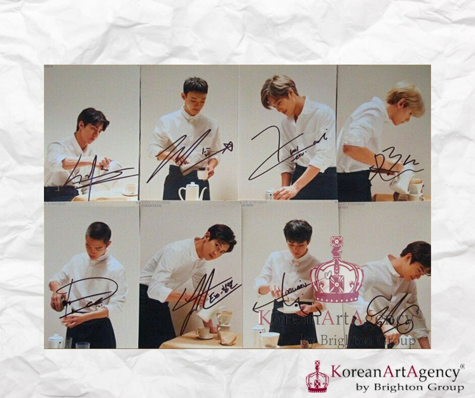 EXO 8Pcs Individual Autograph SET Sehun Chanyeol Baekhyun Xiumin Chen Kai D.O Suho