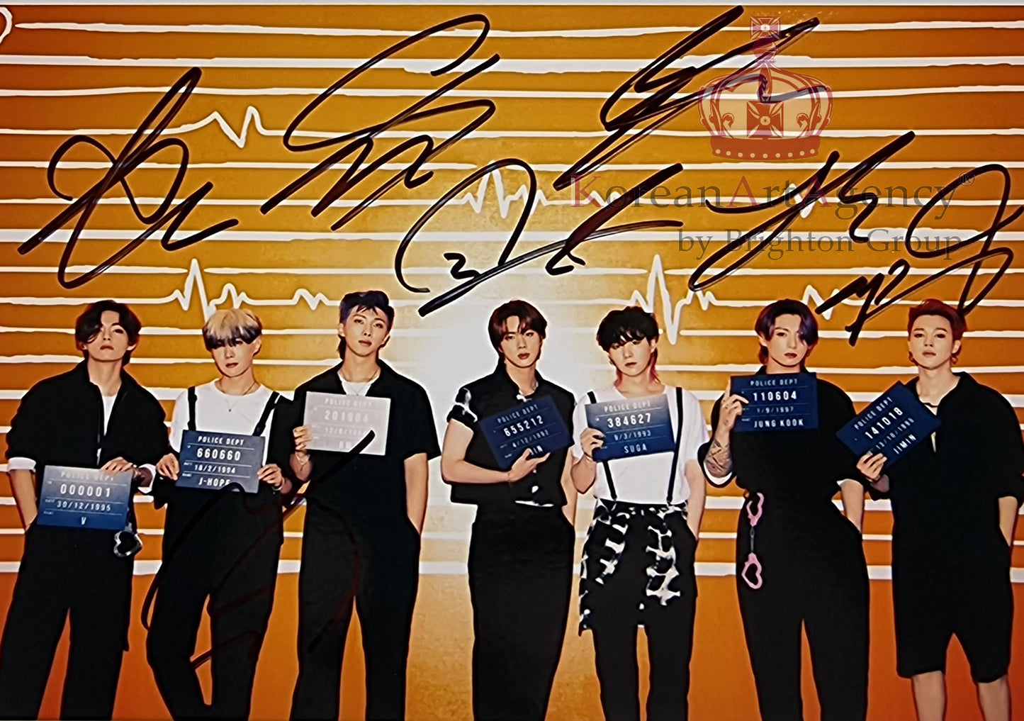 BTS Butter Group Autograph Jimin RM V Jungkook Suga JHope Jin