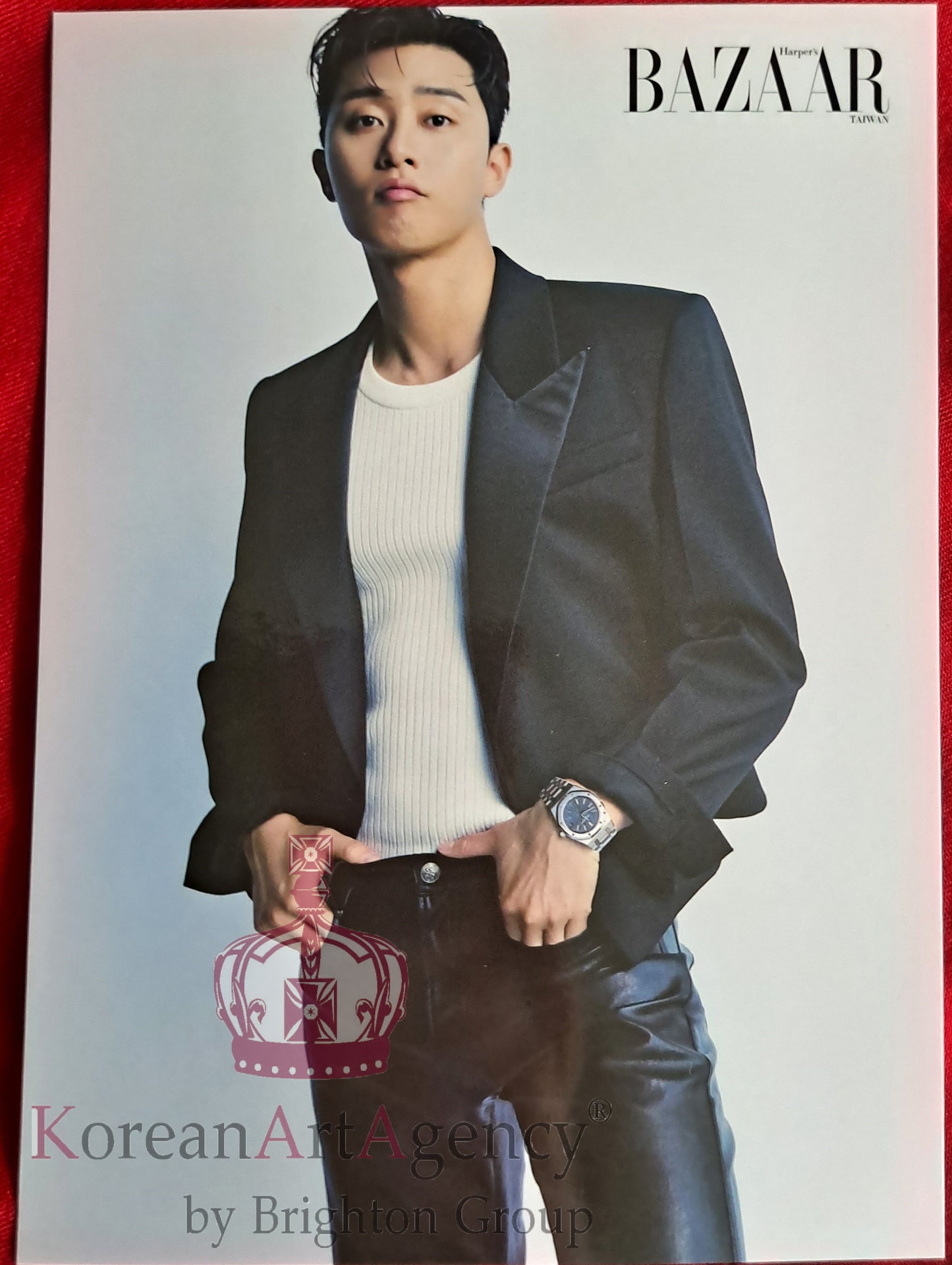 Park Seo Joon Harper's BAZAAR Taiwan  MAY 2022 3pcs SET Postcard Autograph