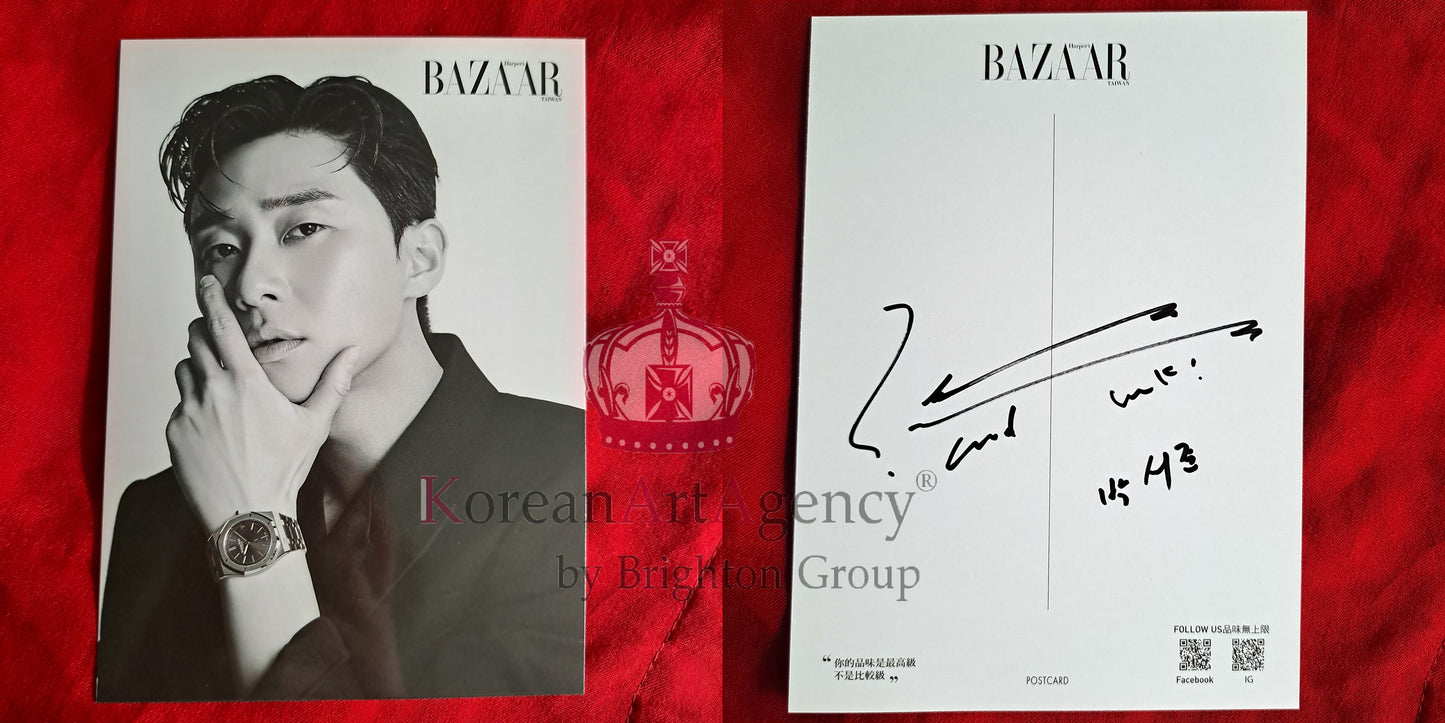 Park Seo Joon Harper's BAZAAR Taiwan  MAY 2022 3pcs SET Postcard Autograph