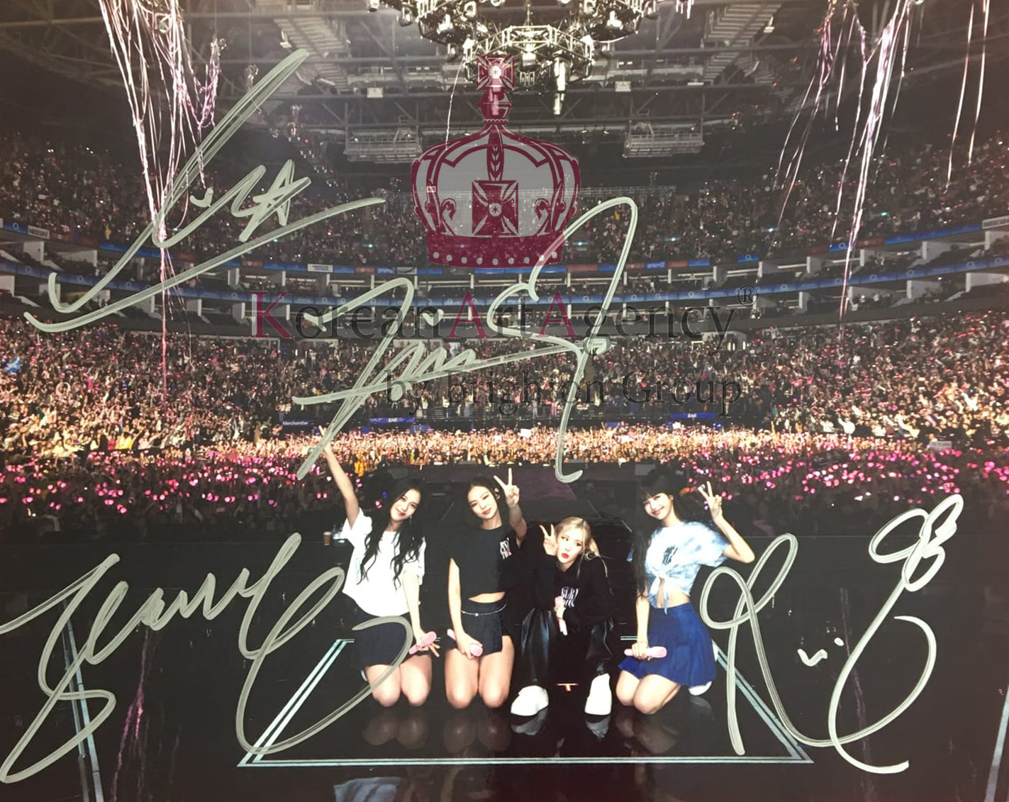 Blackpink Jennie Rosé Lisa Jisso Born Pink World Tour Autograph 25cm x 20cm