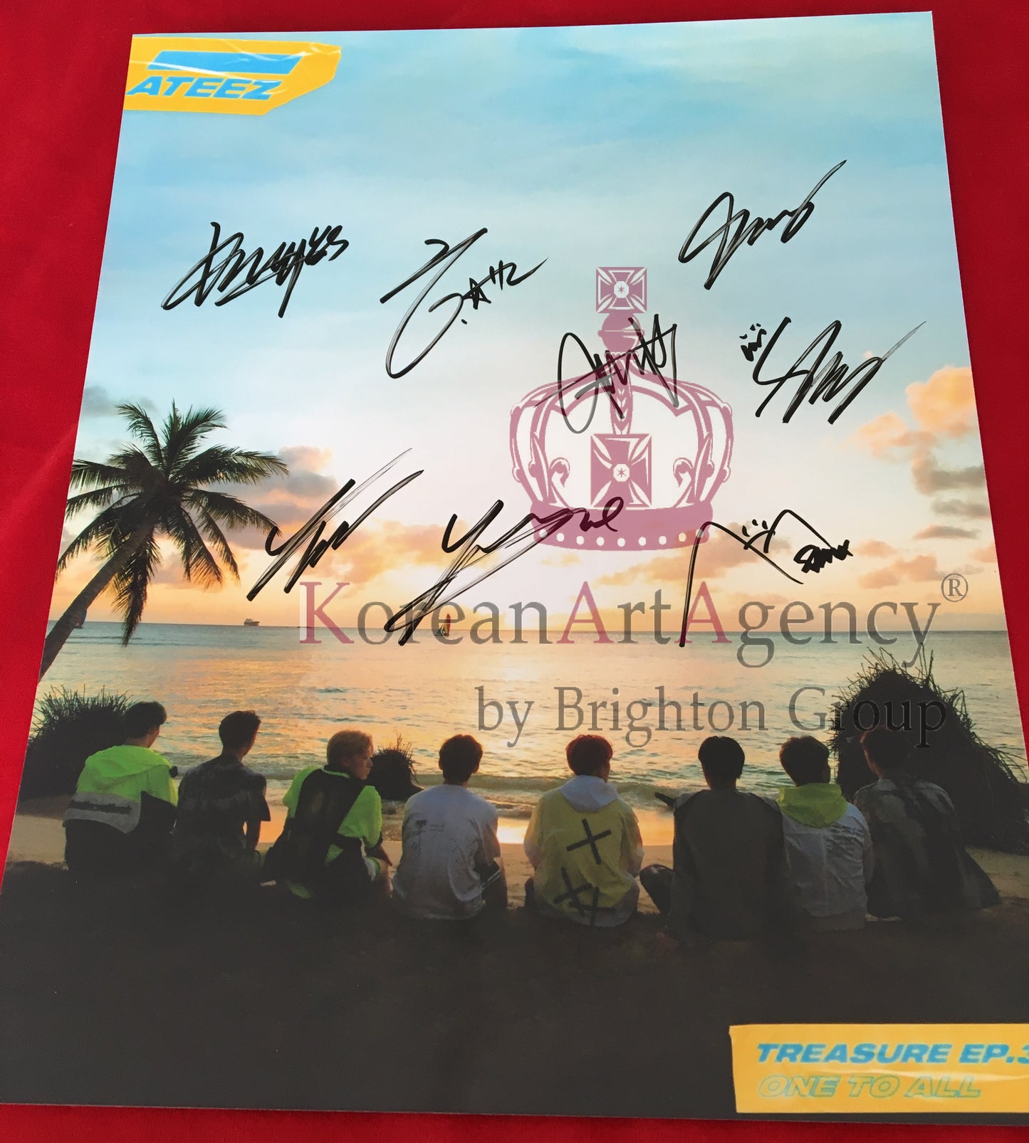 ATEEZ Autograph 30x26cm Hong Joong Seunghwa Yunho Yeosang