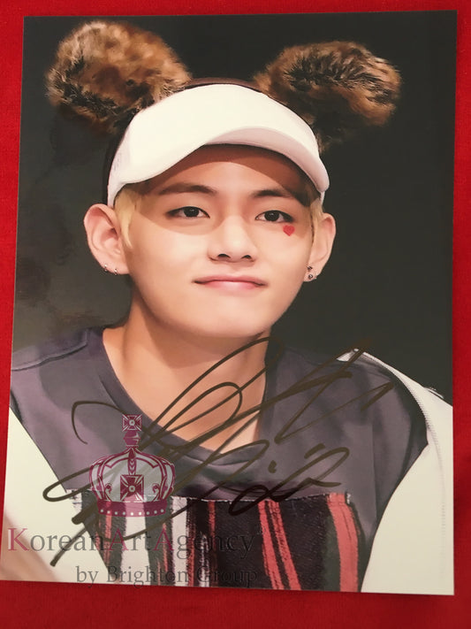 BTS V Kim Tae Hyung 13x18cm Autograph