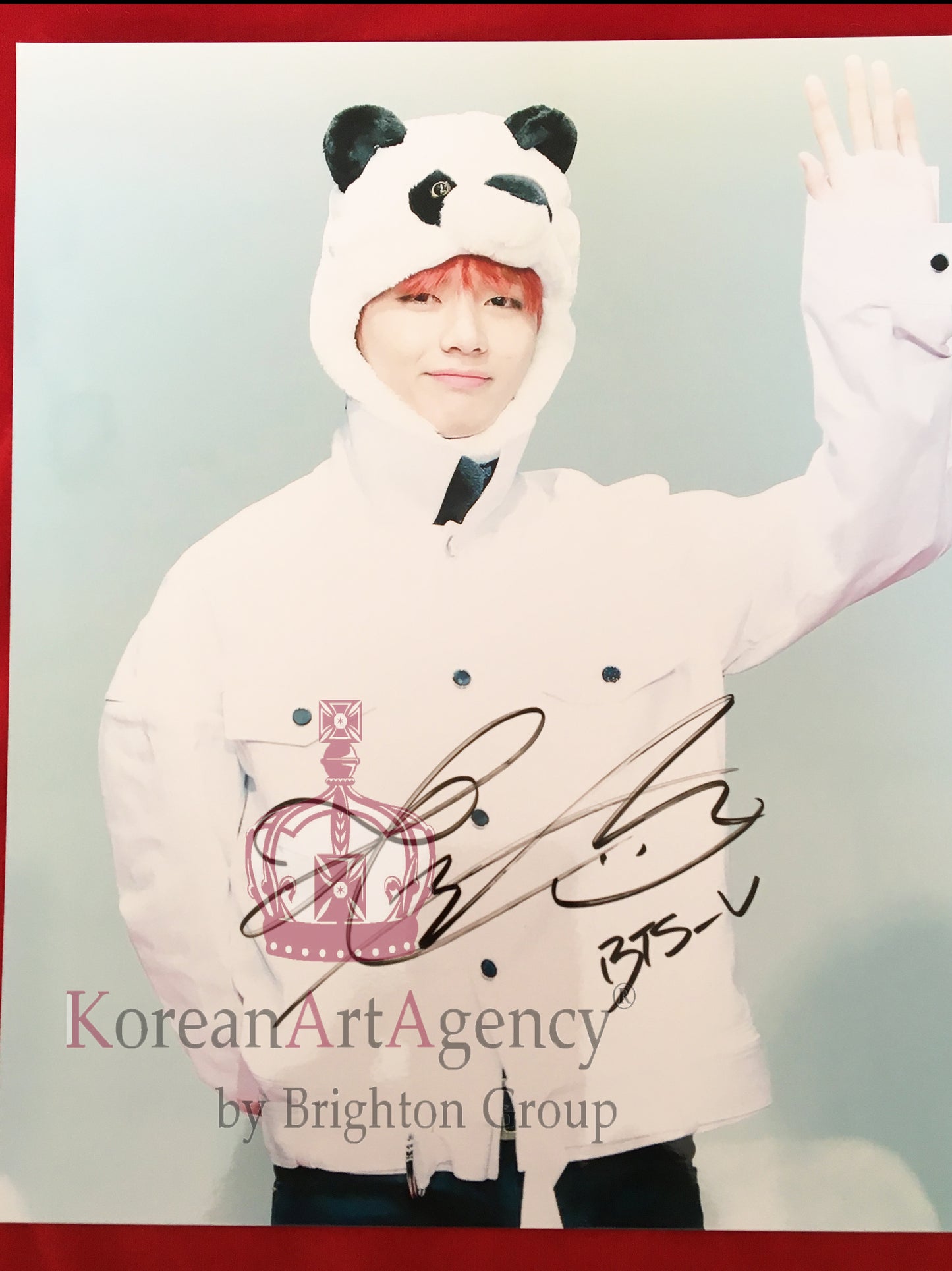 BTS V Kim Tae Hyung 30x26cm 10inches Autograph