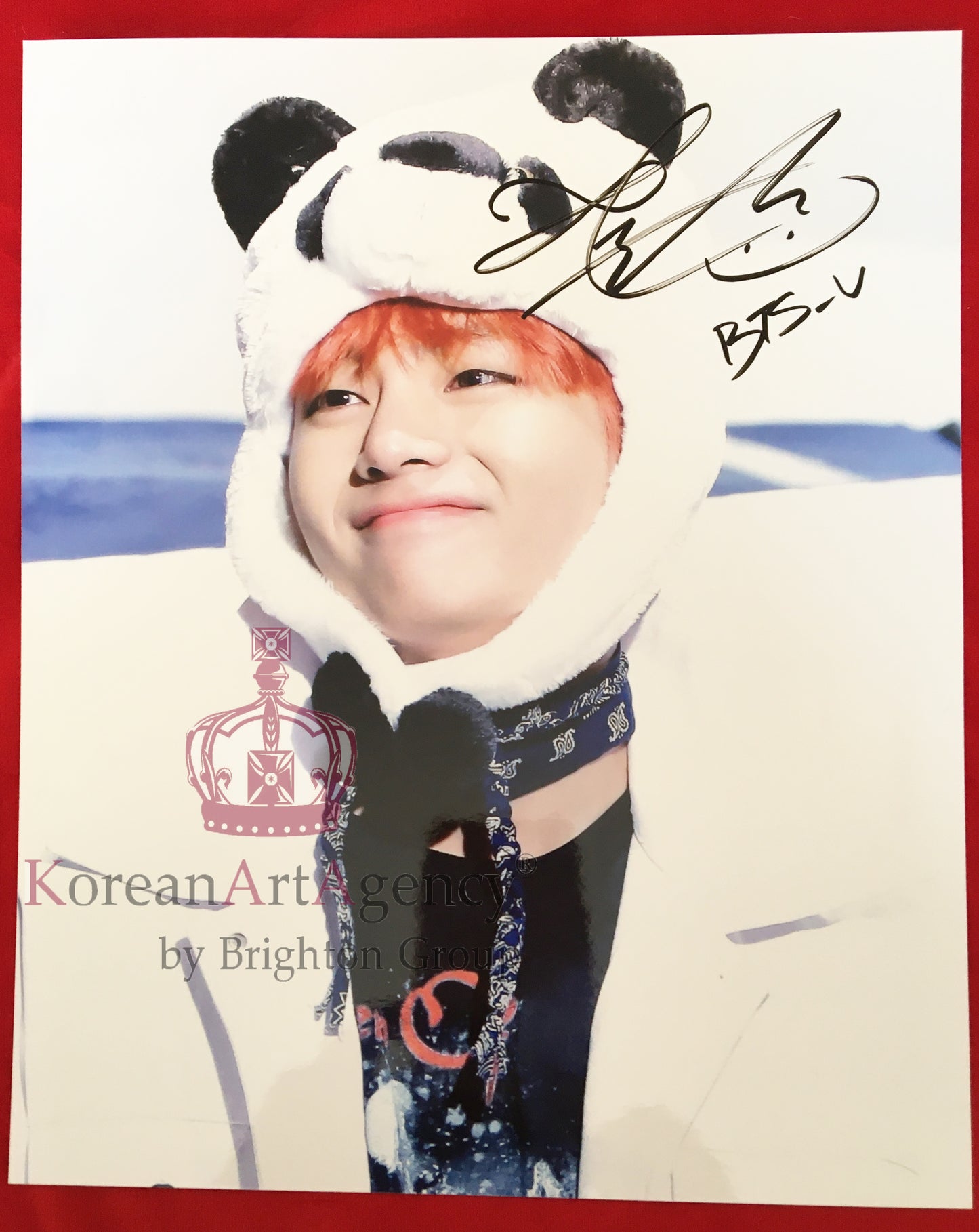 BTS V Kim Tae Hyung 30x26cm 10inches Autograph