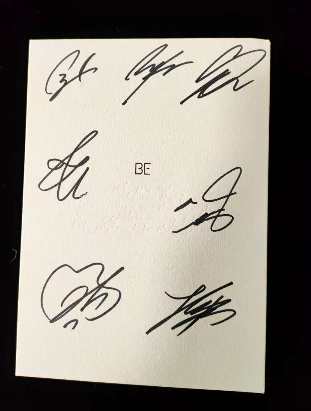 BTS BE Album Autographed Jimin, Jin, V, Jhope, Jungkook, RM, Suga