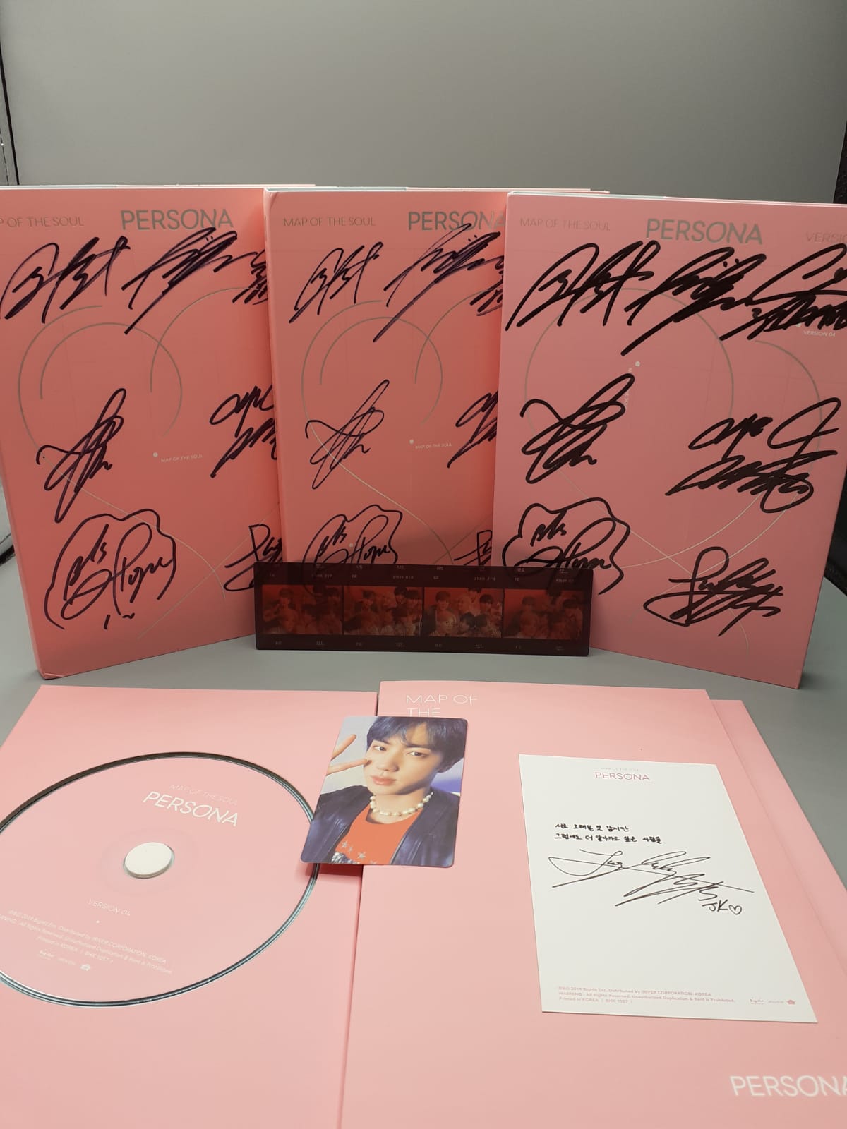 BTS MAP OF THE SOUL: PERSONA 4 Versions SET Autographed Jimin V Jungkook JHope Suga RM Jin