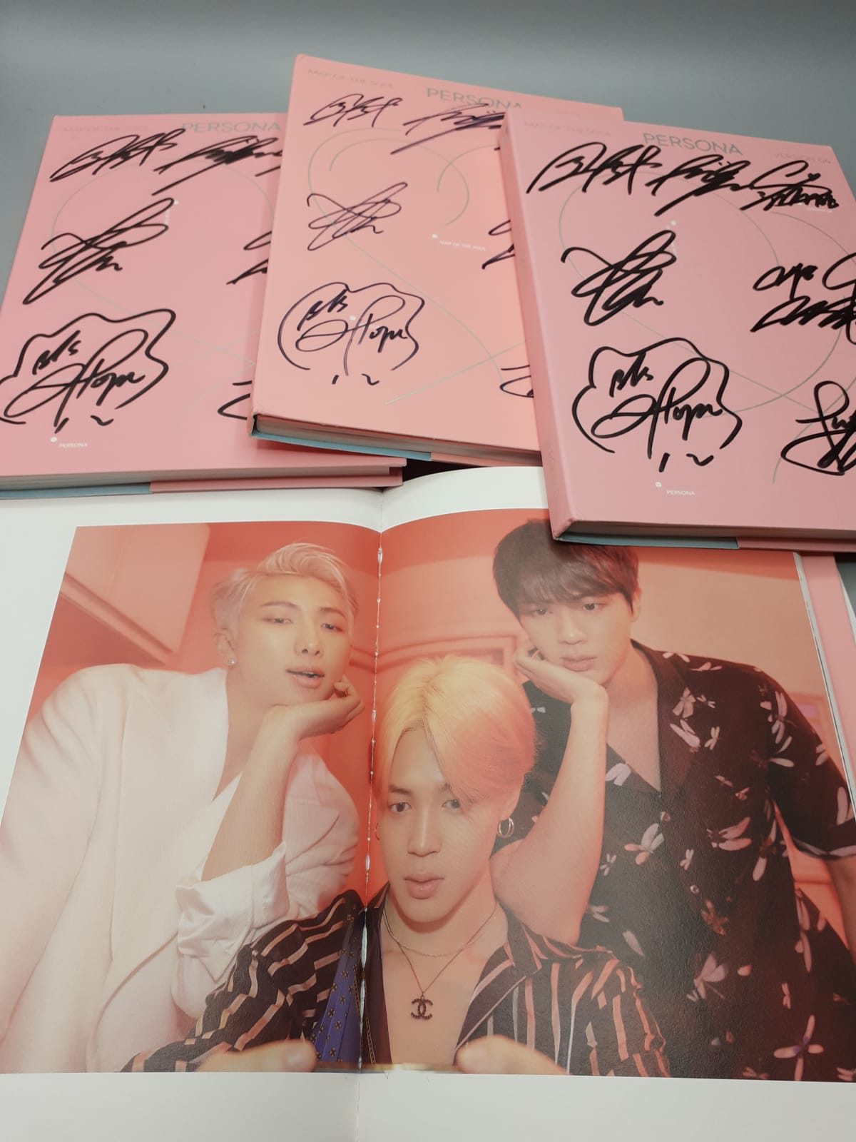 BTS MAP OF THE SOUL: PERSONA 4 Versions SET Autographed Jimin V Jungkook JHope Suga RM Jin