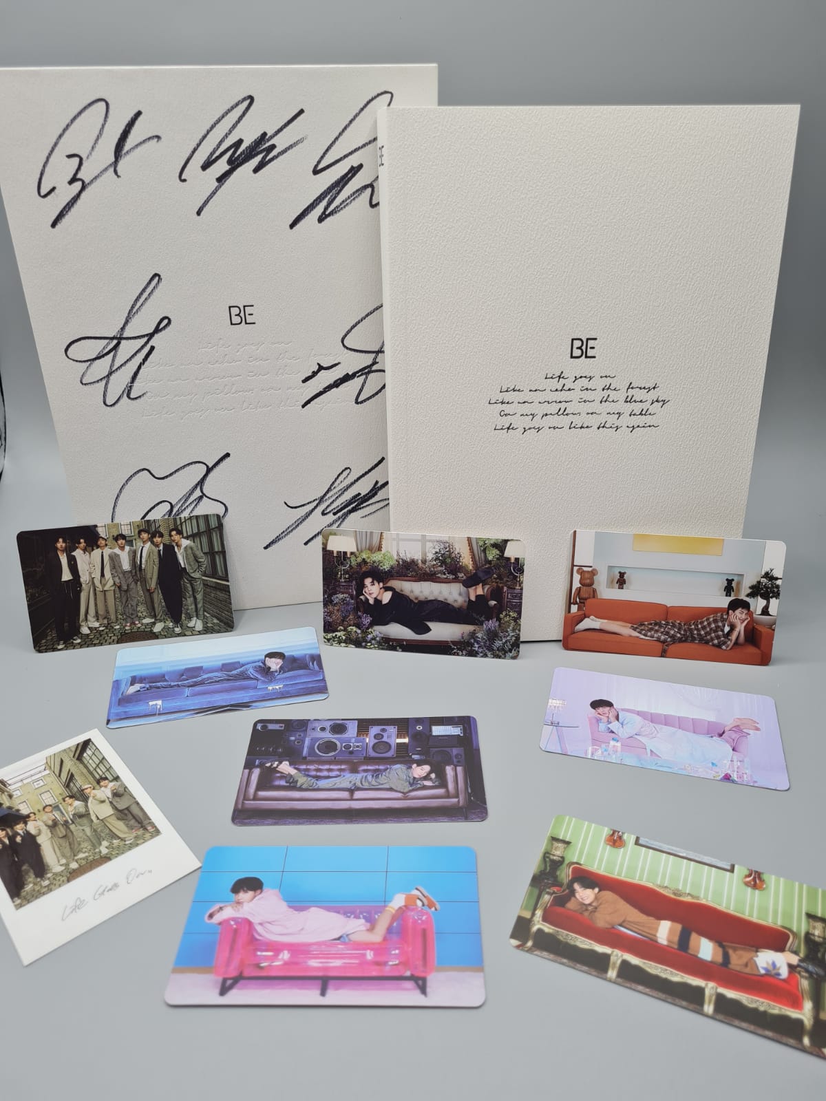 BTS BE Album Autographed Jimin, Jin, V, Jhope, Jungkook, RM, Suga