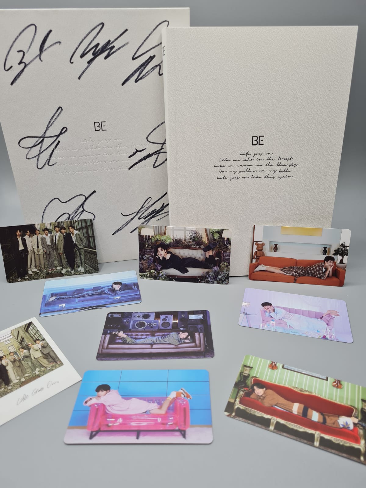 BTS BE Album Autographed Jimin, Jin, V, Jhope, Jungkook, RM, Suga