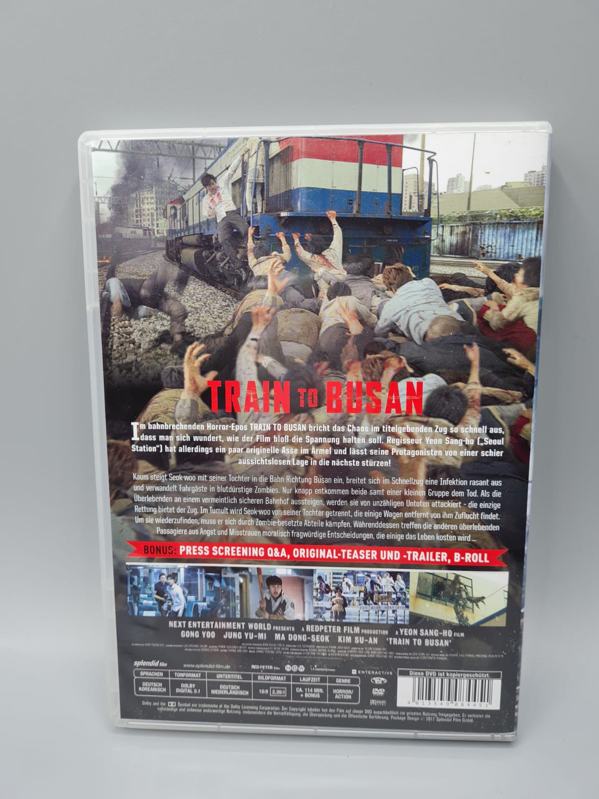 Train to Busan Korean Movie DVD Deutsch Subtitle Multi Language(Deutsch/Korean) Gong Yoo Jung Yu Mi Ma Dong Seok