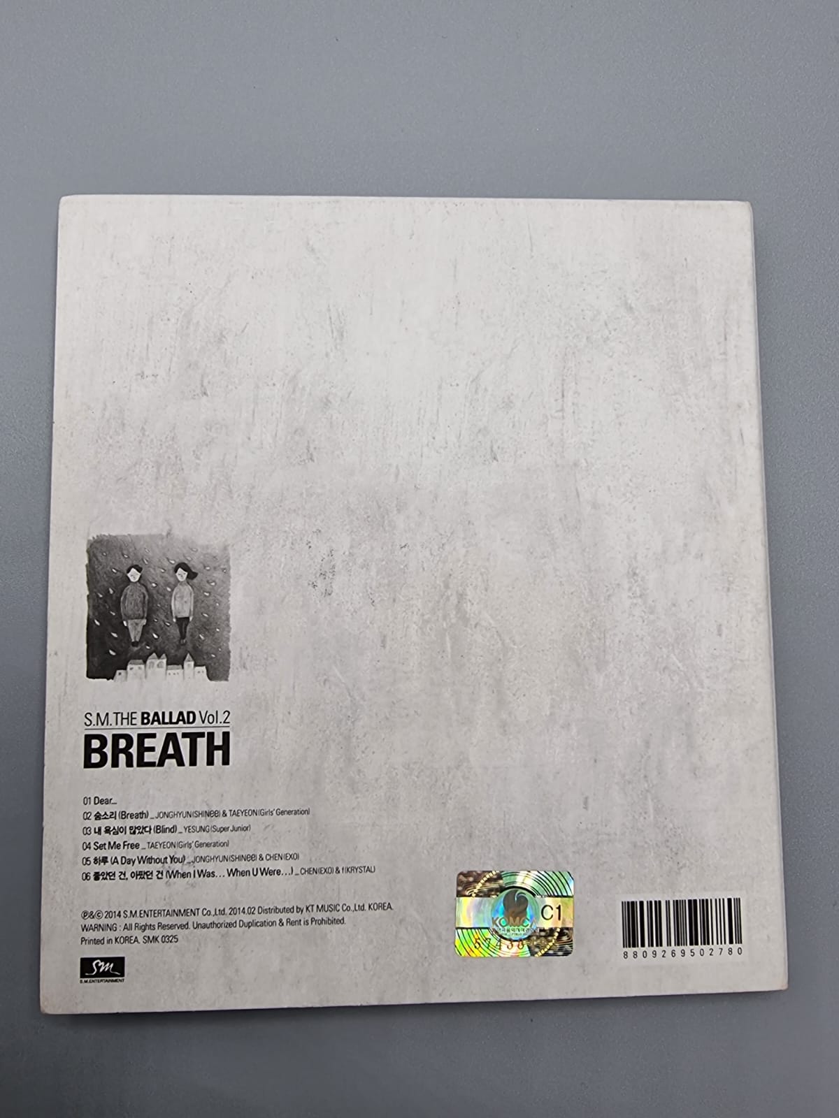 SHINEE Jonghyun Breath SM the Ballad Vol. 2 Autographed