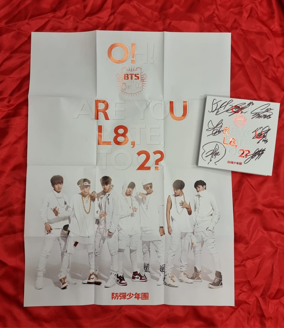 BTS O!RUL8,2? Oh! Are you late, too 1st Mini Album Suga Jin V Jungkook RM JHope Jimin Autographed LIMITED RARE