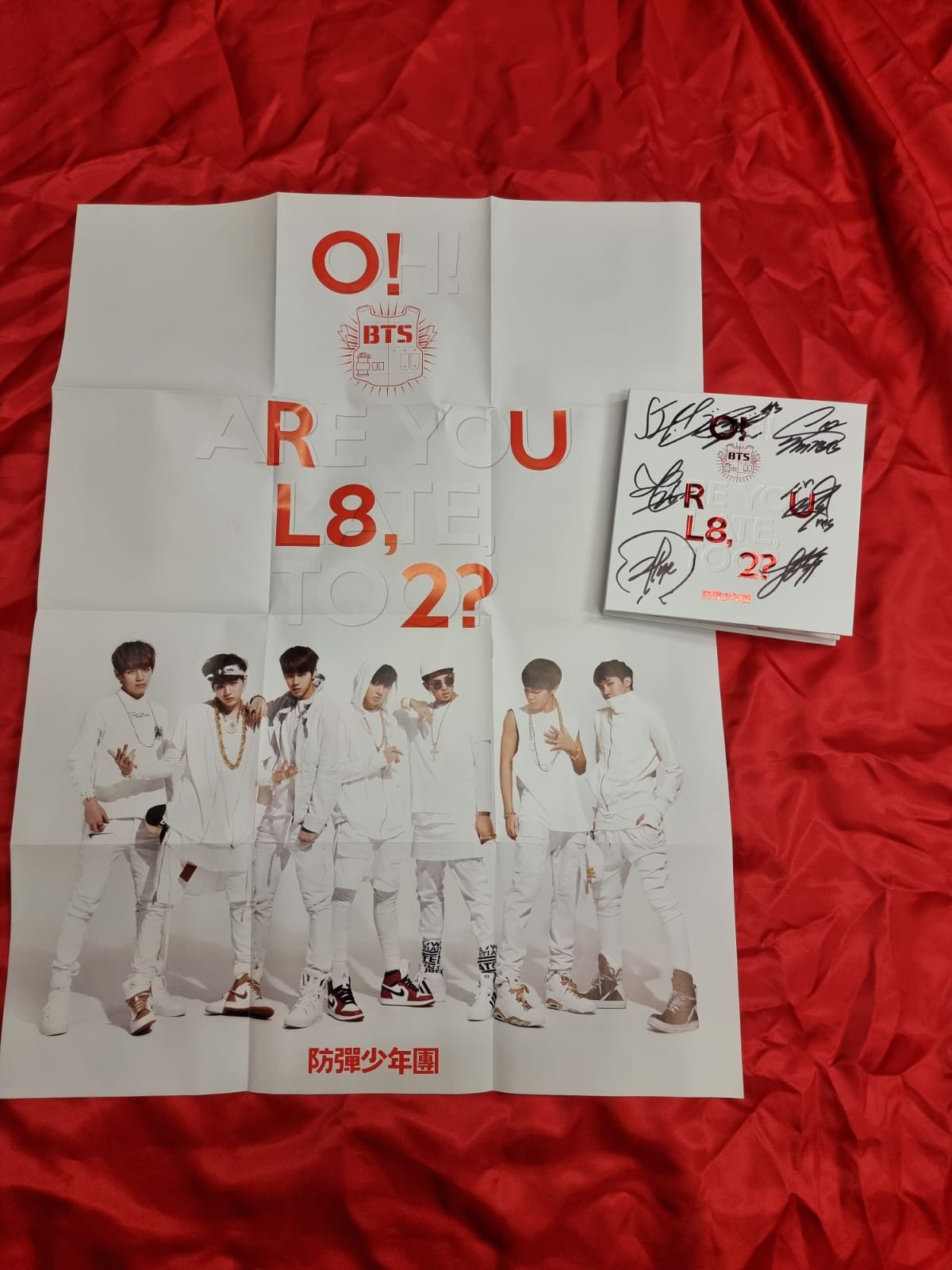 BTS O!RUL8,2? Oh! Are you late, too 1st Mini Album Suga Jin V Jungkook RM JHope Jimin Autographed LIMITED RARE