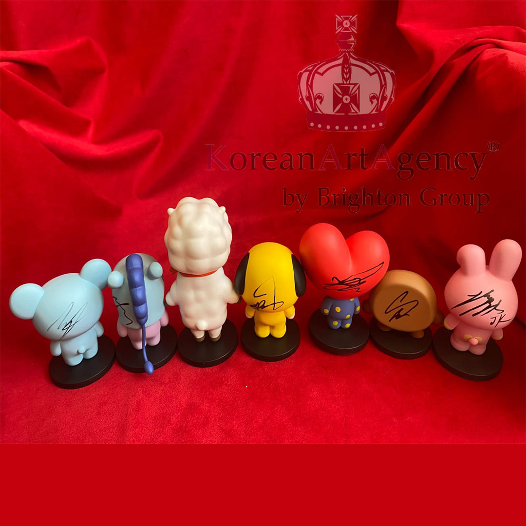 BT21 Action Figures  SET 7pcs JHope Jimin V Kim Tae Hyung Jin Jungkook RM Suga Autographed